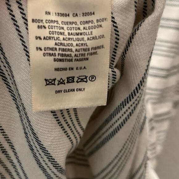 Anthropologie Paper Crown Bellevue Peplum Tank | Striped V-Neck Summer Top XS - Picture 7 of 8